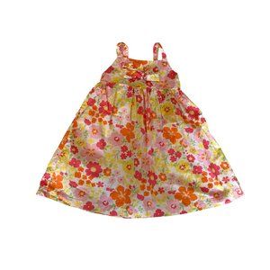 Wonder Kids Girls Size 4T Summer Sleeveless Dress floral Bow  Pink Orange